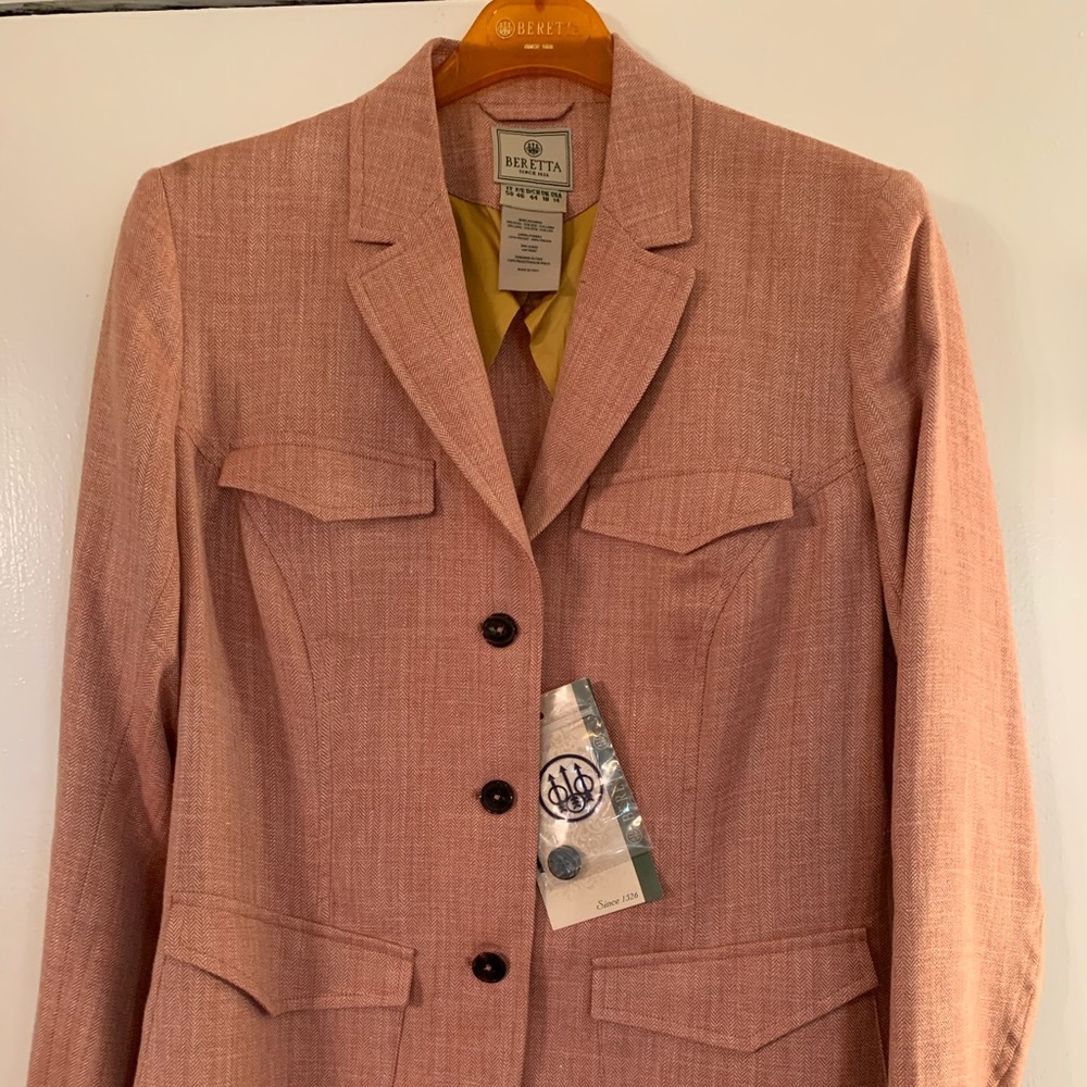 Beretta Red Herringbone Blazer. Brand New